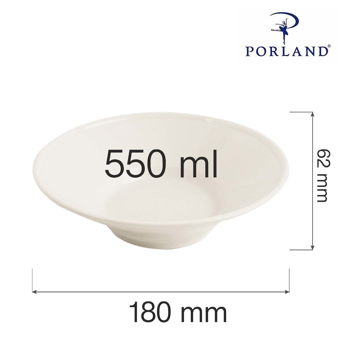 Miska porcelanowa Porland Line 550 ml kremowa