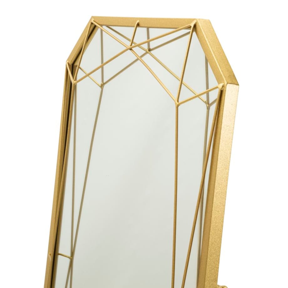 Lustro podłogowe, kolor złoty, żelazo i płyta MDF, 46 x 2 x 153 cm, styl glamour, do sypialni i garderoby, Mauro Ferretti