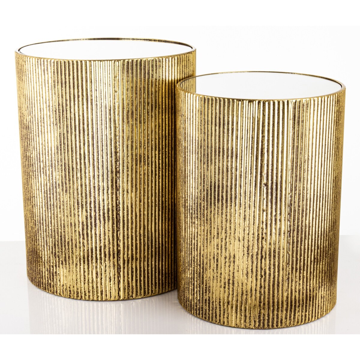 Stolik kawowy 2 szt. okrągły 50,5x38x38 i 45,5x33x33 cm TOLKA