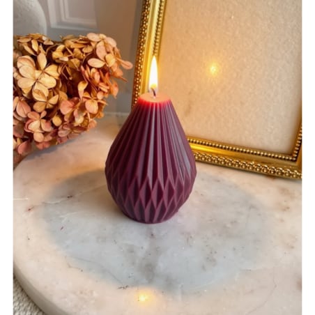 Świeca ekologiczna sojowa dekoracyjna śliwkowa bordowa "Burgundy Touch" 80x60mm