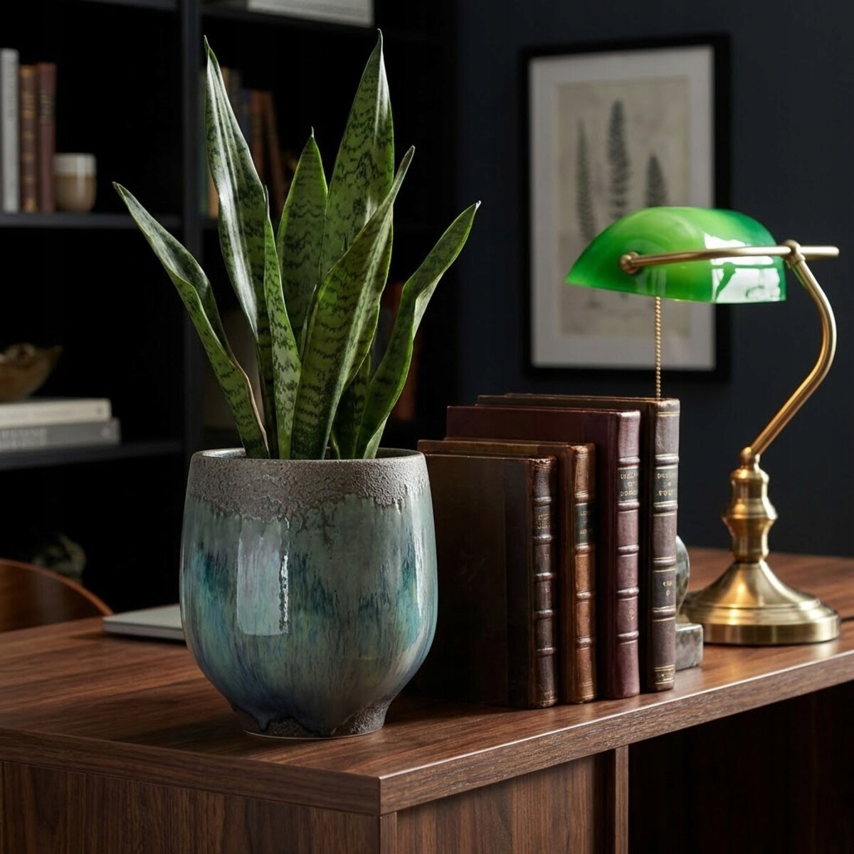 DONICZKA CERAMICZNA 17cm NA BALKON TARAS BONSAI KWIATY NIEBIESKA DUŻA BOHO