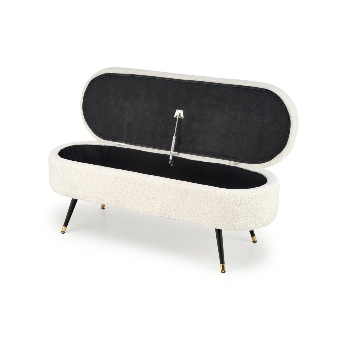 ŁAWKA ZE SCHOWKIEM Avico KREMOWA tkanina bouclé