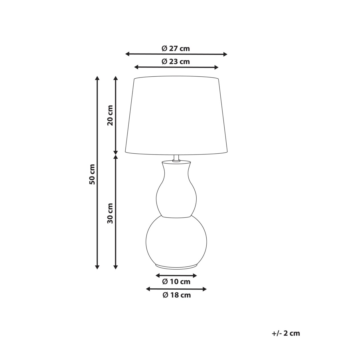 Lampa stołowa CHARGES Ceramika Jasnobeżowy