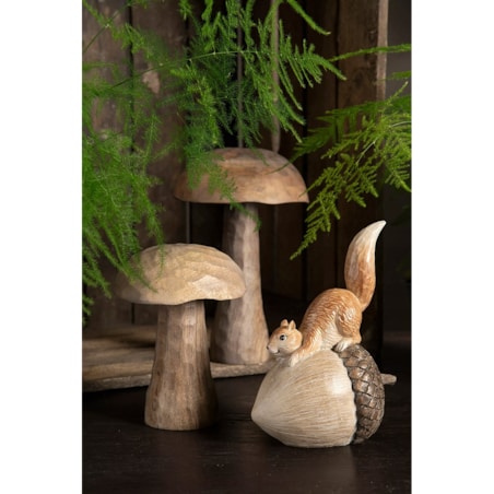 FIGURKA GRZYBEK STYL BOHO drewniana naturalna wys. 12cm