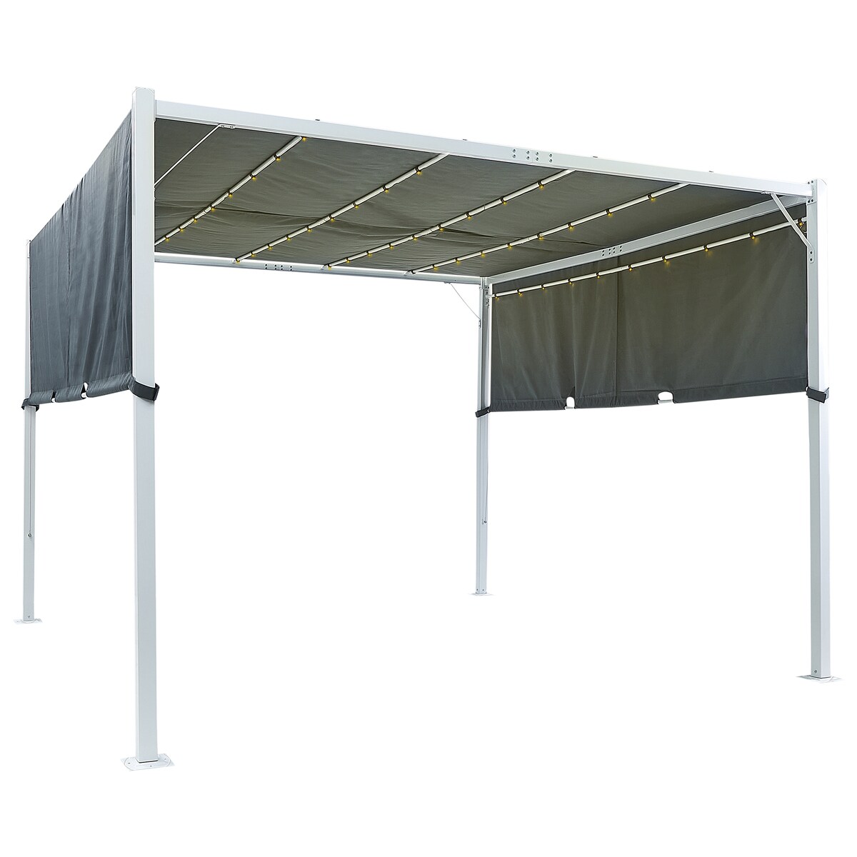 Pawilon ogrodowy LED PARGA Metal 310 cm 310 cm Szary