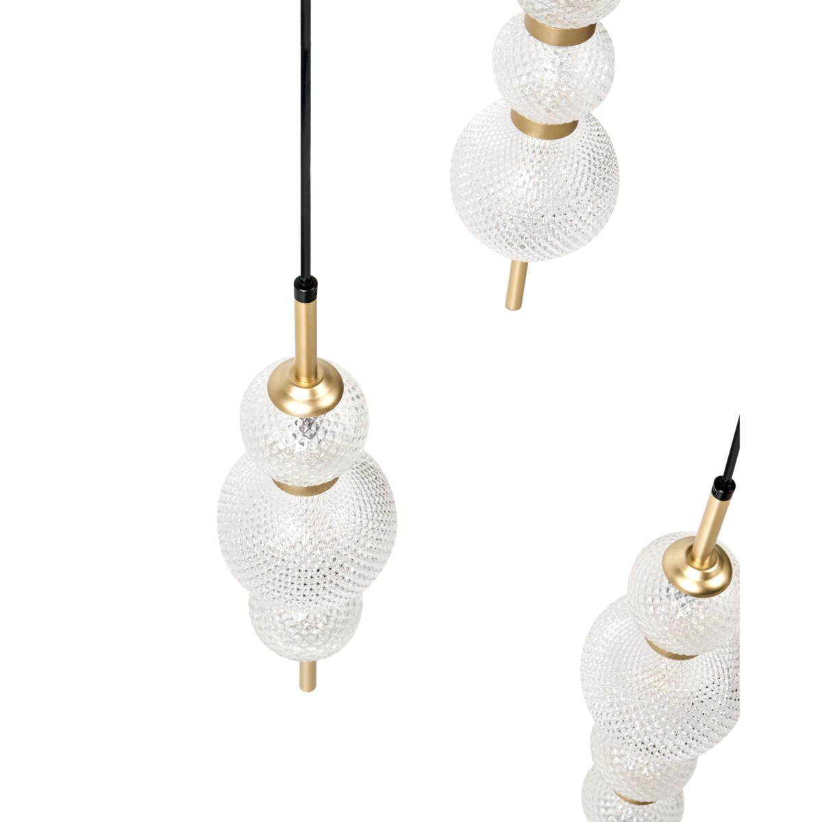 Lampa wisząca 3-punktowa ARAS LED Szkło Złoty