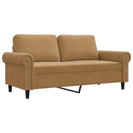 vidaXL Sofa 2-osobowa, brązowa, 140 cm, tapicerowana aksamitem
