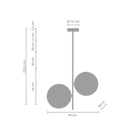 Zwisowa lampa do salonu Venus ST-5025-2 SMOKE Step balls przydymiona czarna
