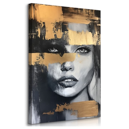 DUŻY OBRAZ NA PŁÓTNIE DO SALONU KOBIECY PORTRET GLAMOUR ABSTRAKCJA 50x70cm