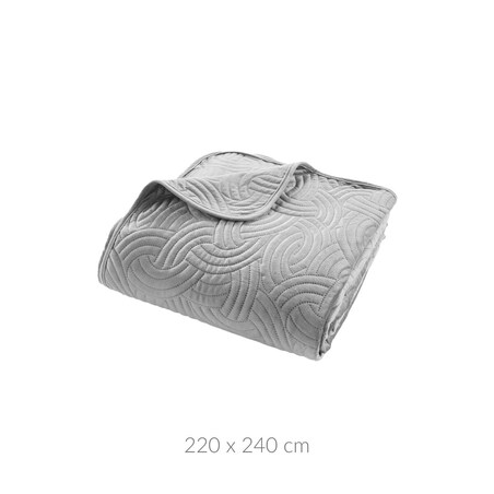 Narzuta szara 220x240 cm i 2 poszewki - ADANA - IV