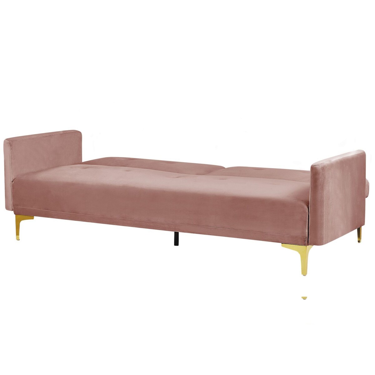 Sofa rozkładana welurowa różowa LUCAN