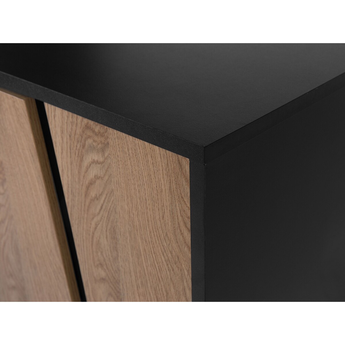 Szafka RTV jasne drewno z czarnym BLACKPOOL