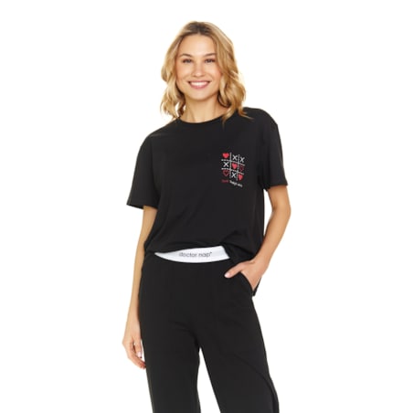 Piżama kolor czarny PM.7133.BLACK - S