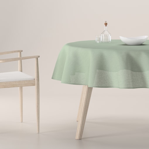 Obrus okrągły 130 x 130 cm eukaliptusowo zielony