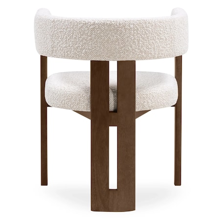 Krzesło z drewna kauczukowego GOMMA - II 70x57x53 cm jasnobeżowe/orzech boucle