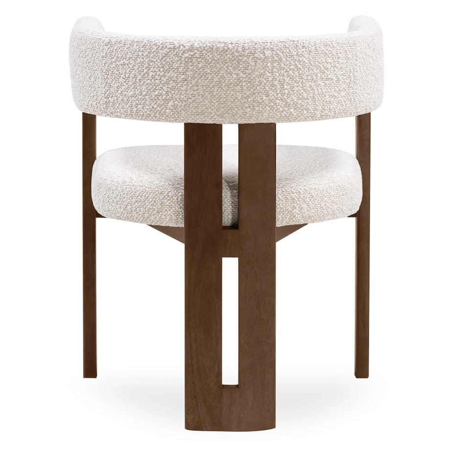 Krzesło z drewna kauczukowego GOMMA - II 70x57x53 cm jasnobeżowe/orzech boucle