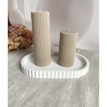Podstawka/ taca do świec dekoracyjna z gipsu 200x120mm