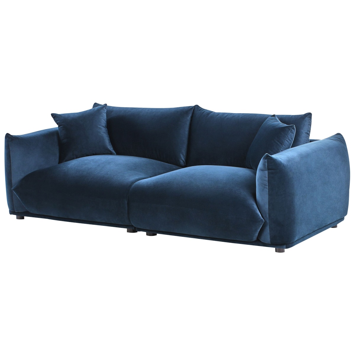 Sofa 3-osobowa welurowa ciemnoniebieska LUVOS