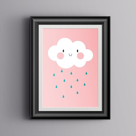 Plakat dla dzieci Chmurka różowa 30x40