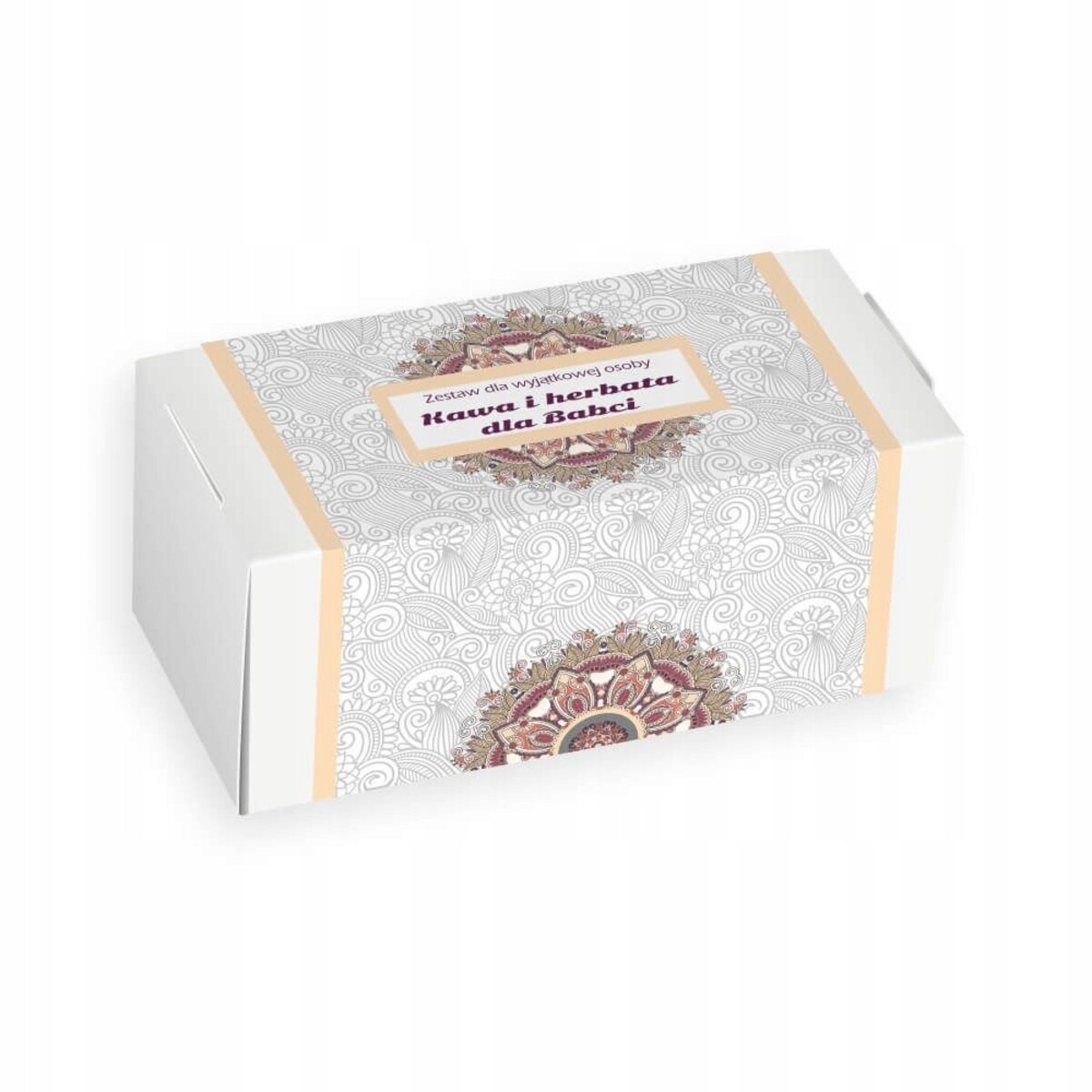 PREZENT UPOMINEK BOX DLA BABCI I DZIADKA - KAWA SMAKOWA HERBATA SYPANA PREMIUM KUBKI Z ZAPARZACZAMI I POKRYWKAMI - DUŻY ZESTAW KOSZ PREZENTOWY UPOMINKOWY