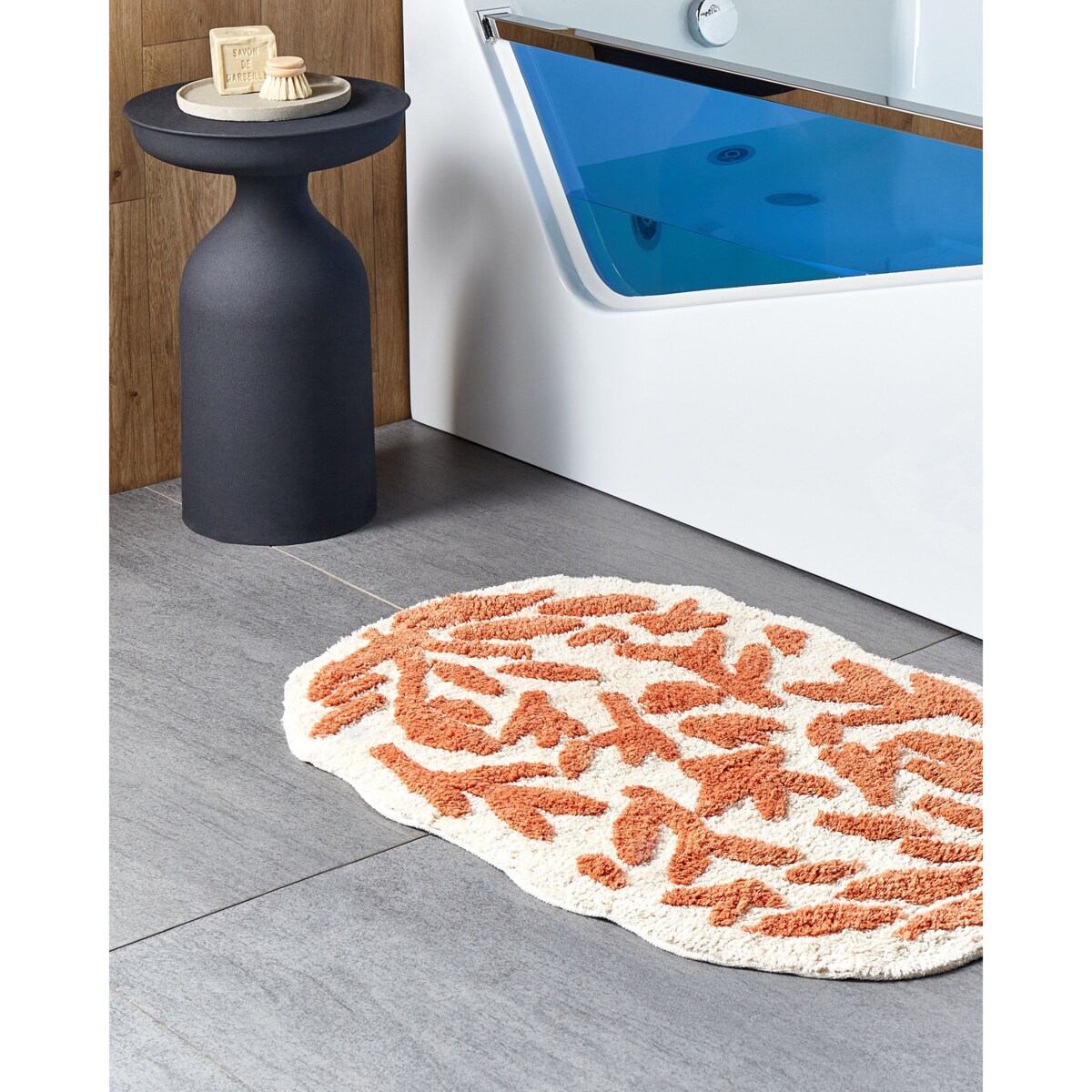 Dywanik łazienkowy bawełniany 60 x 90 cm pomarańczowy DERIK