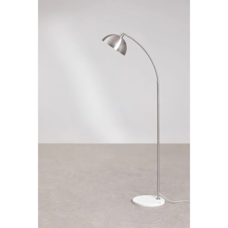Lampa podłogowa srebrna z marmurem Delola