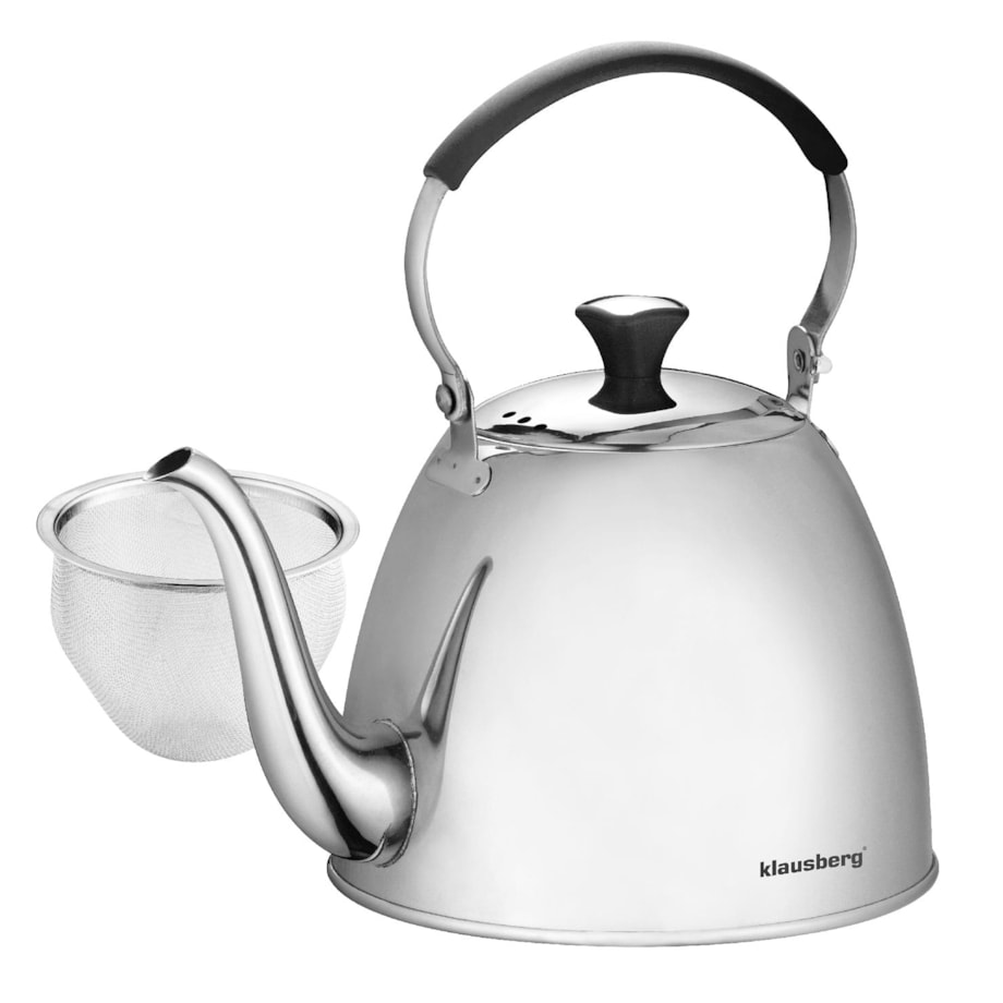 Czajniczek zaparzacz 1.0L do herbaty ziół KLAUSBERG srebrny
