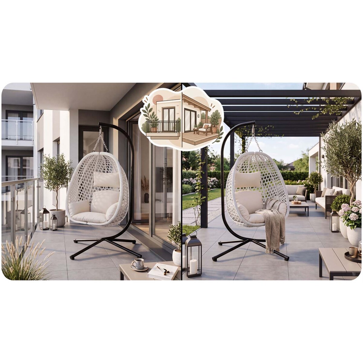 Fotel wiszący ogrodowy kokon do ogrodu na taras balkon Sofotel Veneziana 290600
