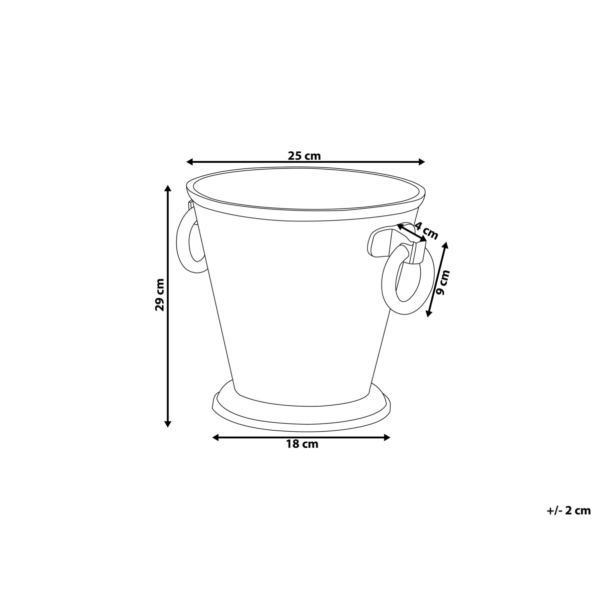 Pojemnik na lód metalowy srebrny BIRMA