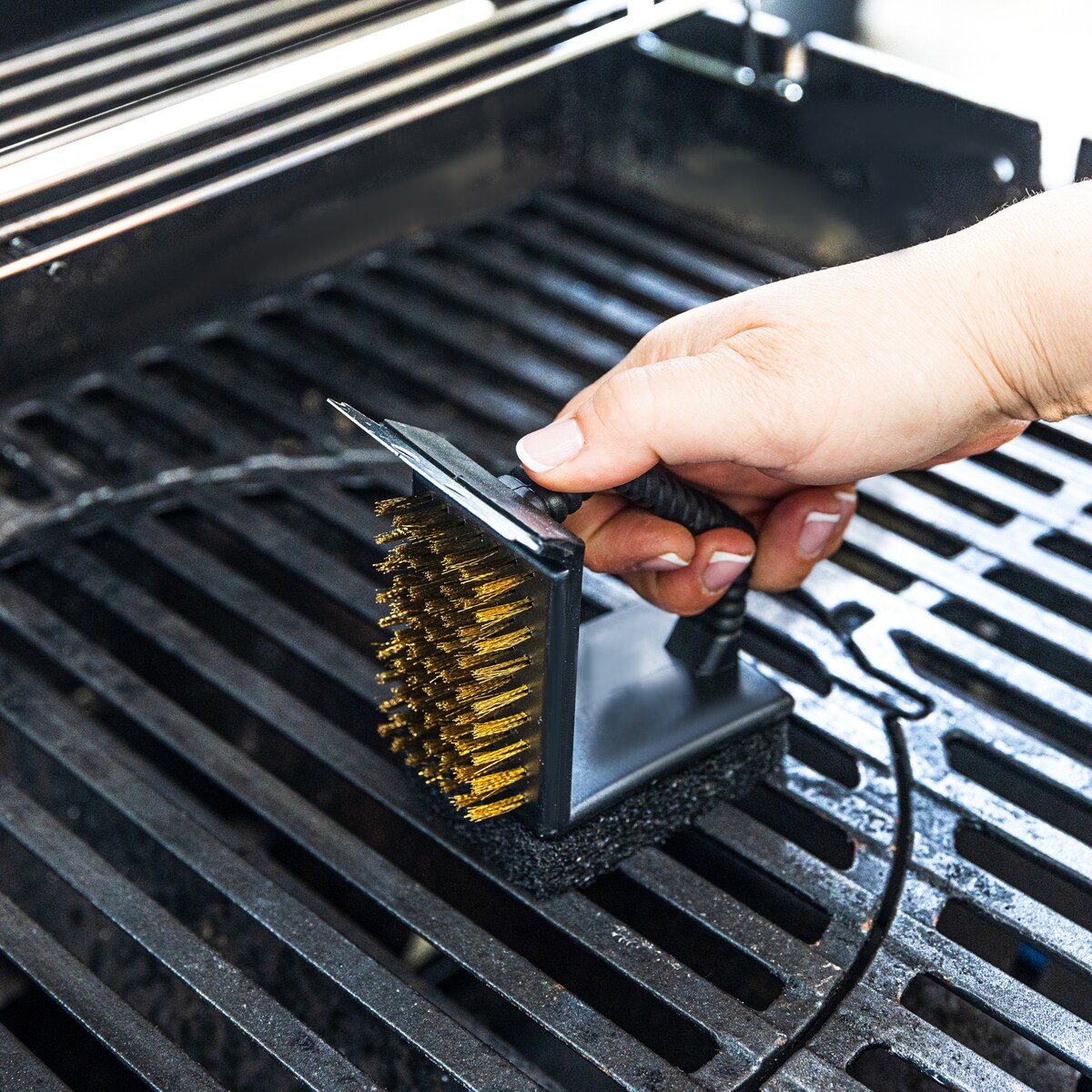 Szczotka do czyszczenia grilla 3w1, skrobak+gąbka+szczotka, KINGHOFF