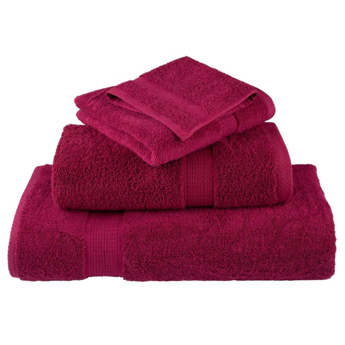 vidaXL Ręczniki premium SOLUND, 4 szt., bordowe, 70x140 cm, 600 g/cm²