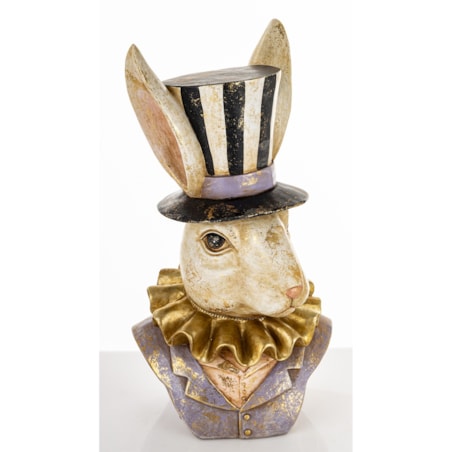 Figurka -popiersie królika 26,5x14x12 cm TORACE w cylindrze