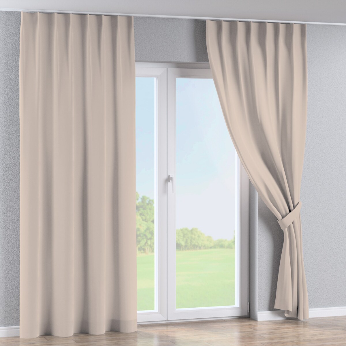 Zasłona na haczykach flex pojedynczych 130x245 jasnobeżowy