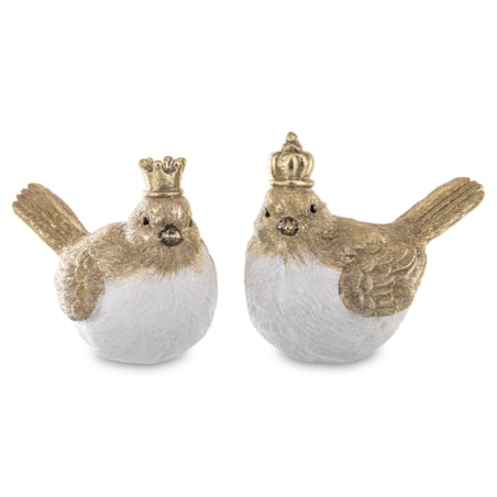 Dekoracja - 2 ptaszki w koronach 11x15x8 cm PASSERI