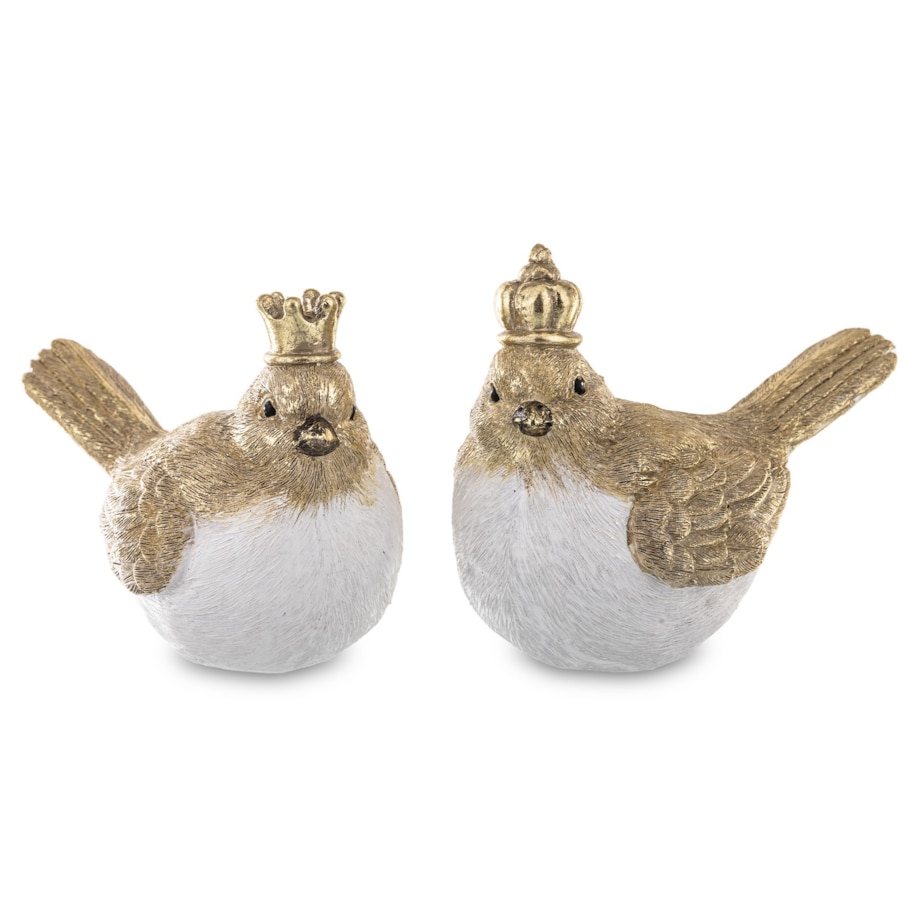 Dekoracja - 2 ptaszki w koronach 11x15x8 cm PASSERI