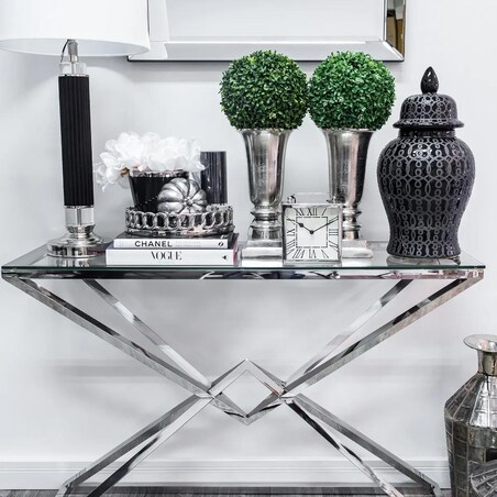 Stolik prostokątny do salonu Grand GR-C1410S Cosmolight srebrny