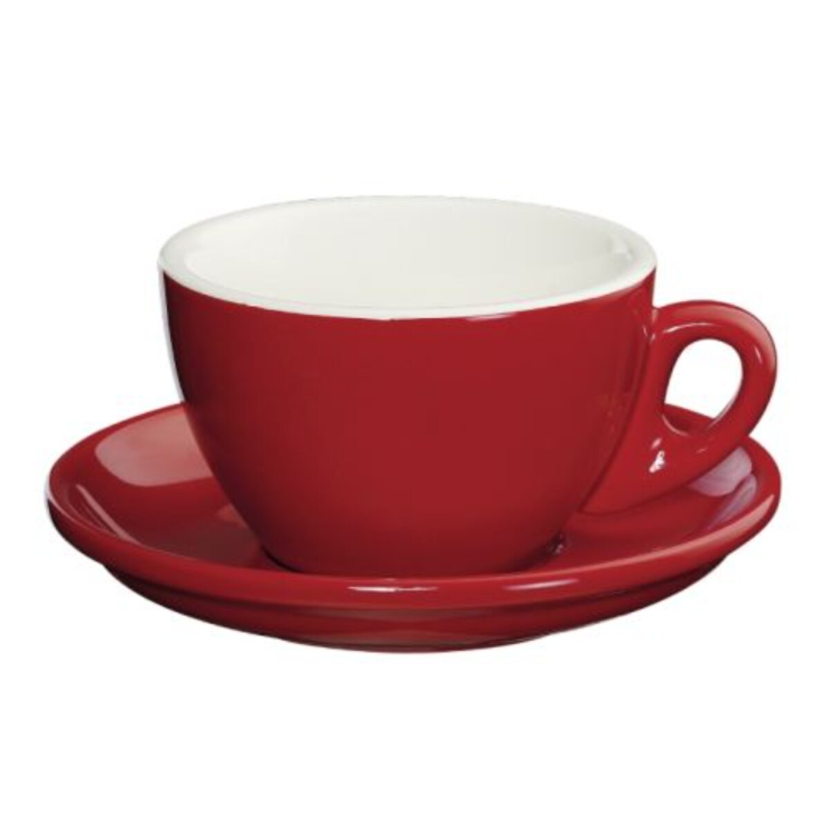 Filiżanka ze spodkiem do cappuccino (czerwona) Roma Cilio