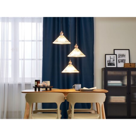 Lampa wisząca szklana 3-punktowa transparentna CURONE