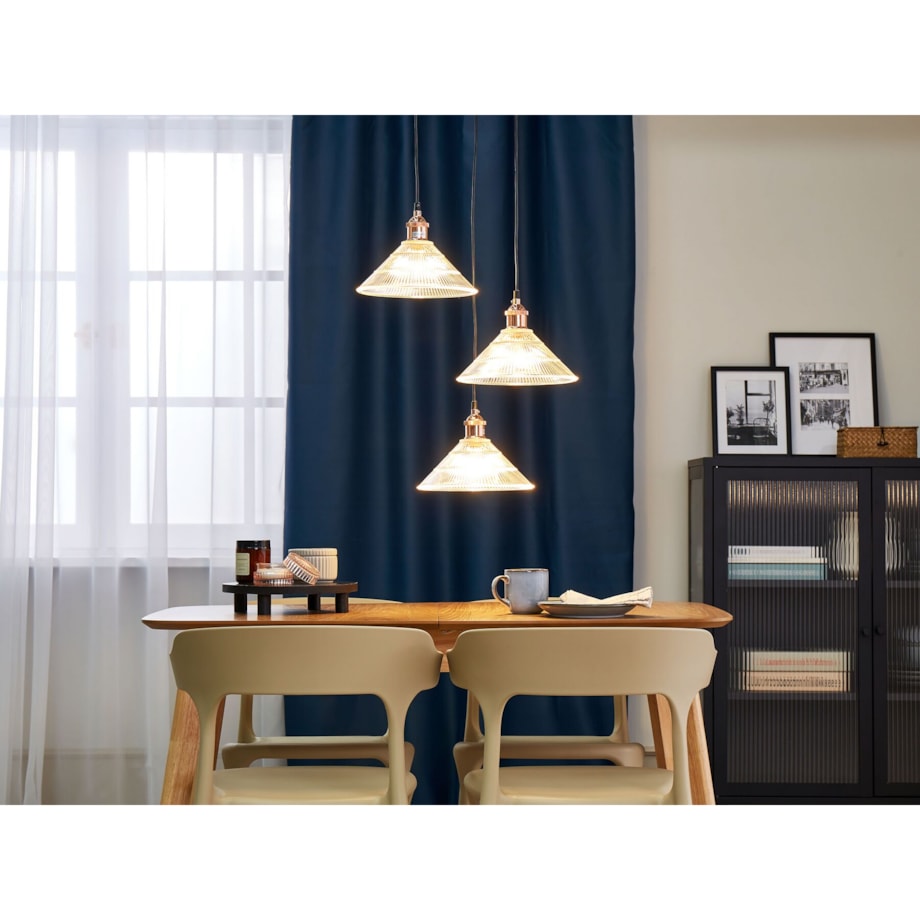 Lampa wisząca szklana 3-punktowa transparentna CURONE