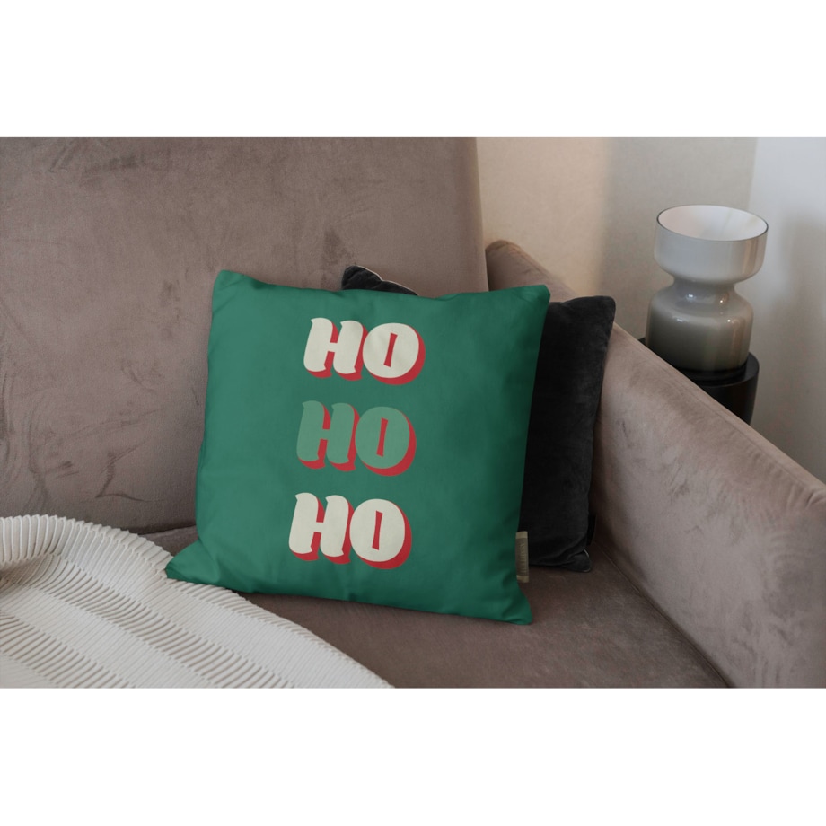 Poduszka świąteczna - Ho Ho Ho - zielona 45x45 cm