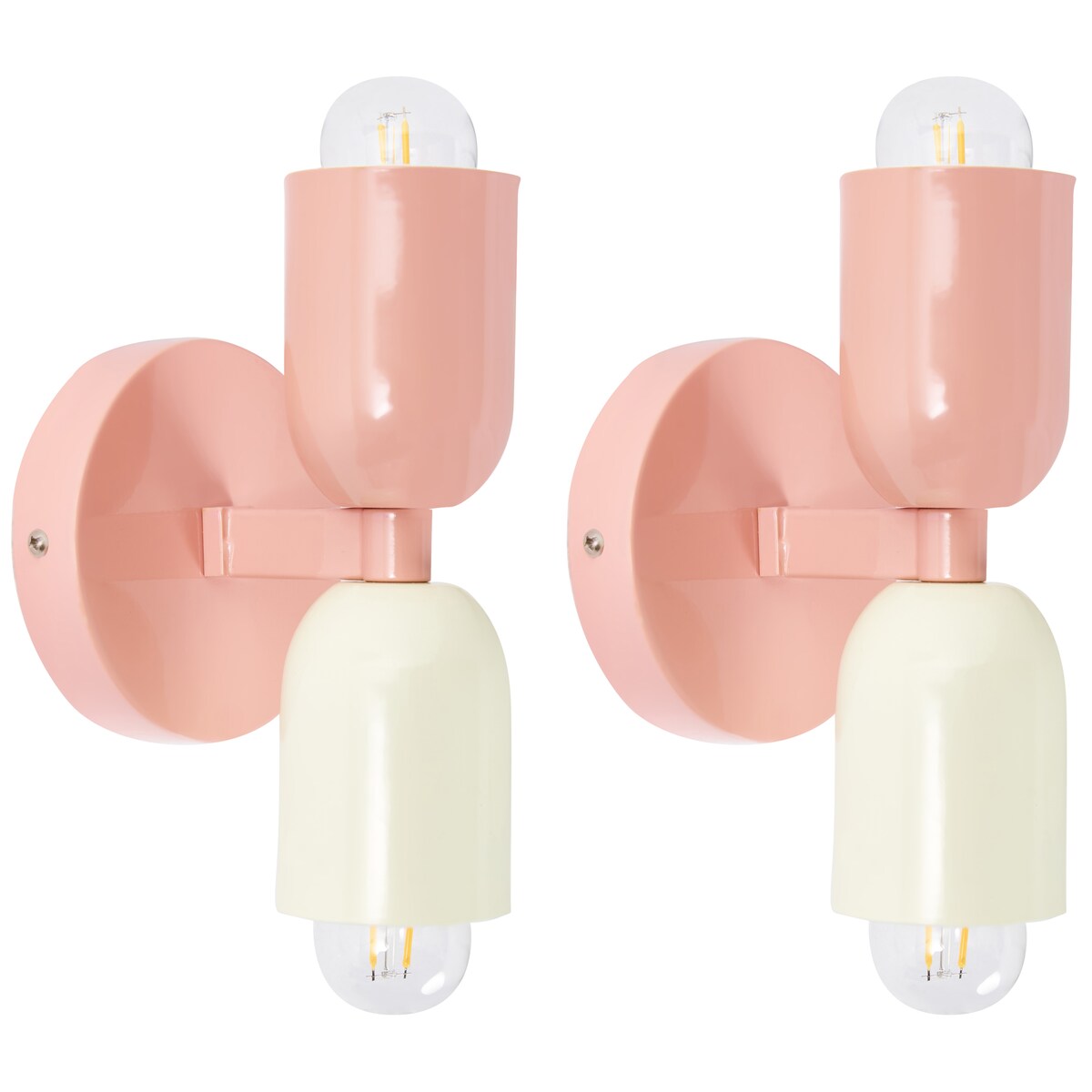 Zestaw 2 lamp ściennych TOPI Pastelowy róż Metal
