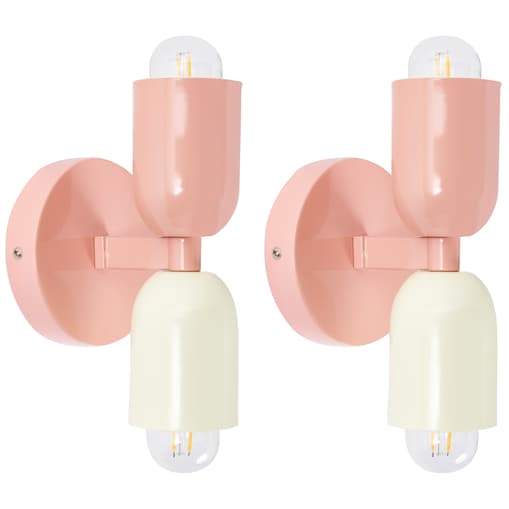 Zestaw 2 lamp ściennych TOPI Pastelowy róż Metal