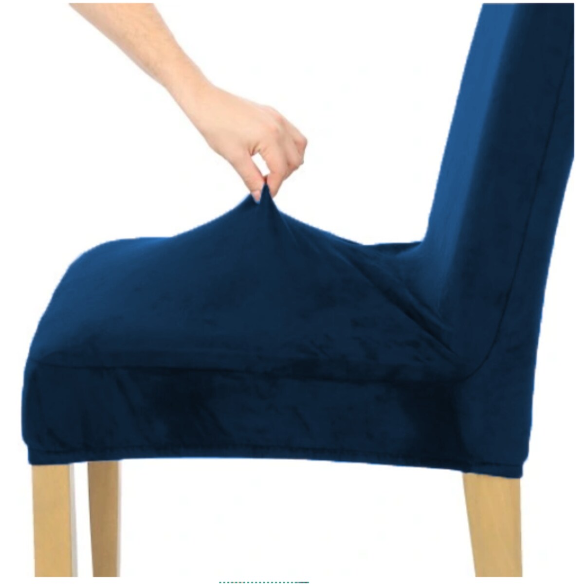 POKROWIEC NA KRZESŁO GRANATOWY WELUR ELASTYCZNY [21WH]