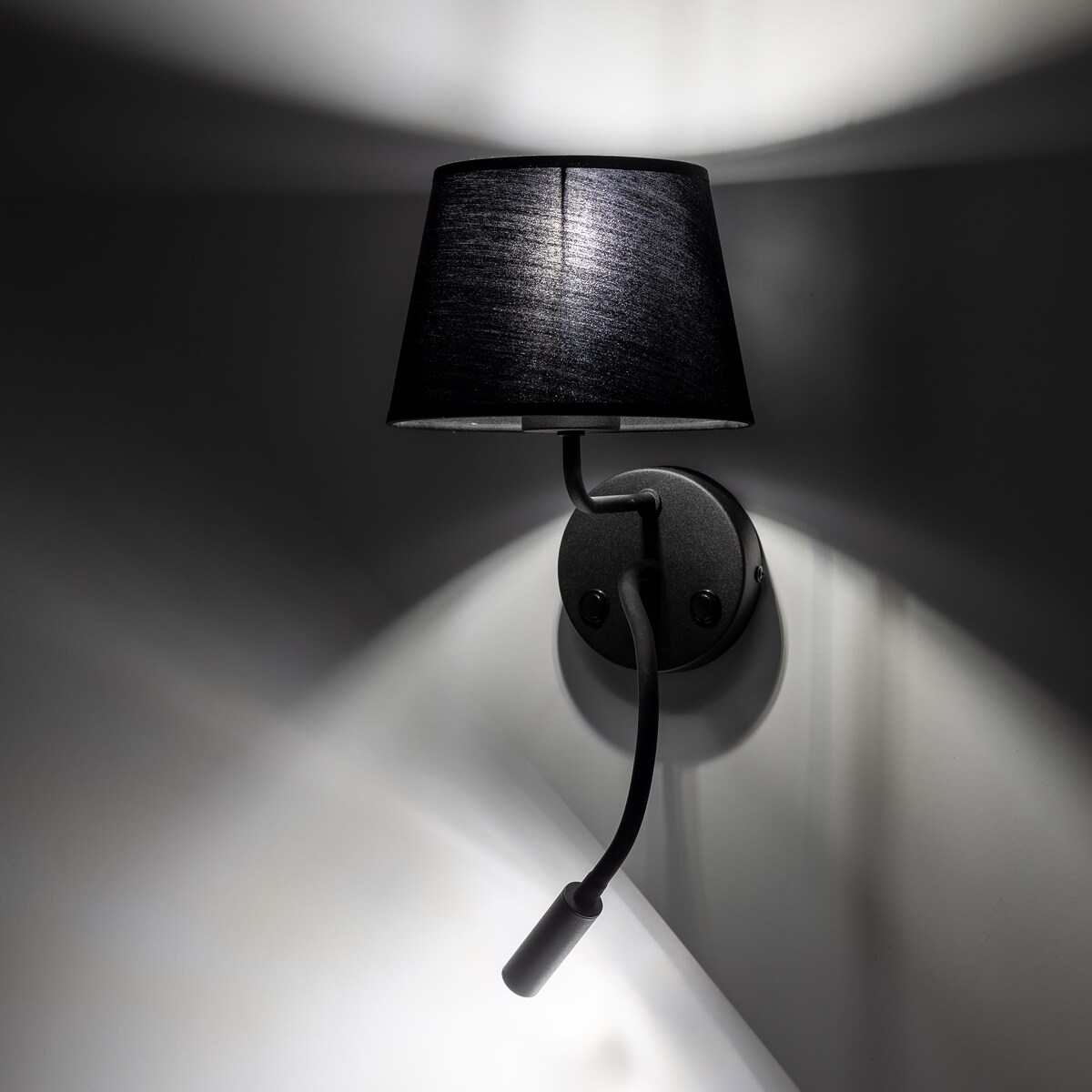 Kinkiet do czytania TK Lighting MAJA BLACK 10081 czarny, ruchomy, E27 + G9, włącznik na podstawie