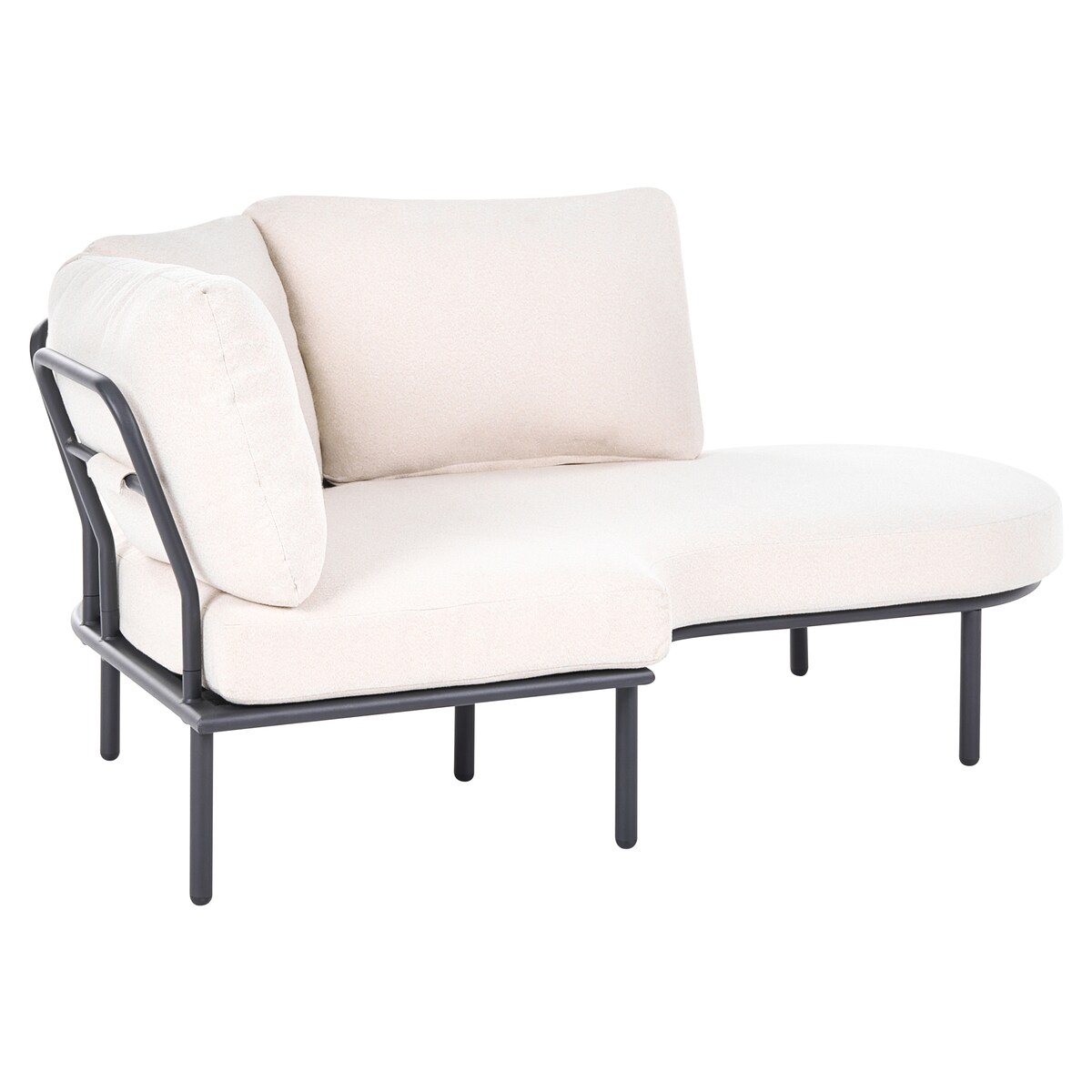 Sofa ogrodowa ze stolikiem dla 4 osób POLLINA Metal Czarny