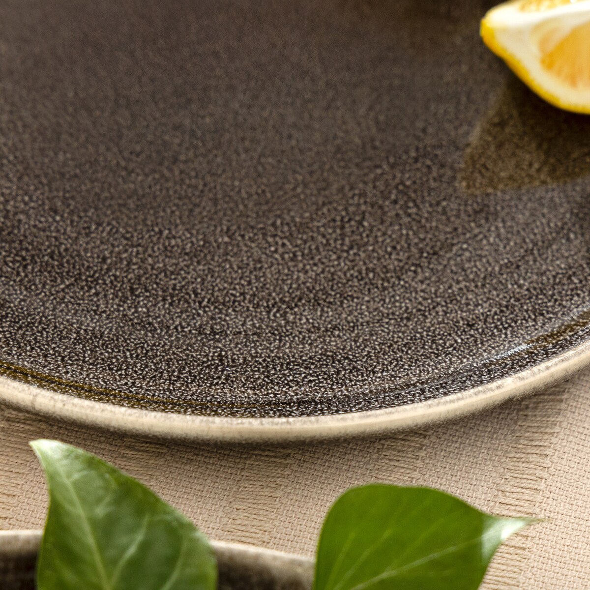 EDA Zestaw obiadowy 6 os. (18 el.), brązowy/szary/beżowy