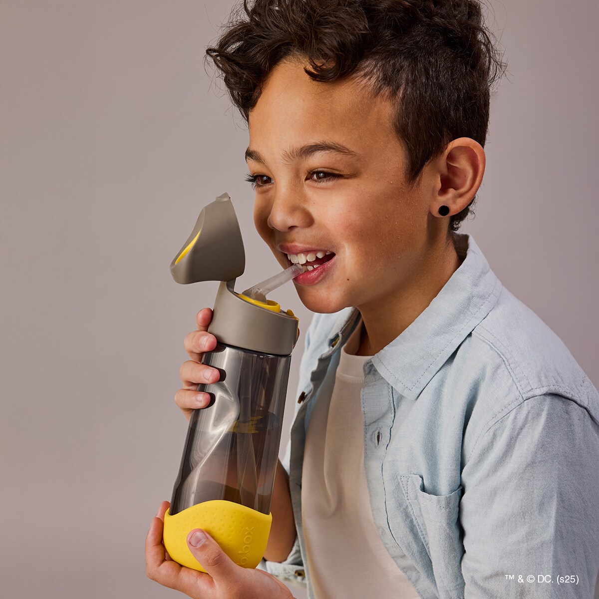 Batman Bidon ze słomką dla dziecka do szkoły - butelka na wodę tritanowa 600 ml b.box