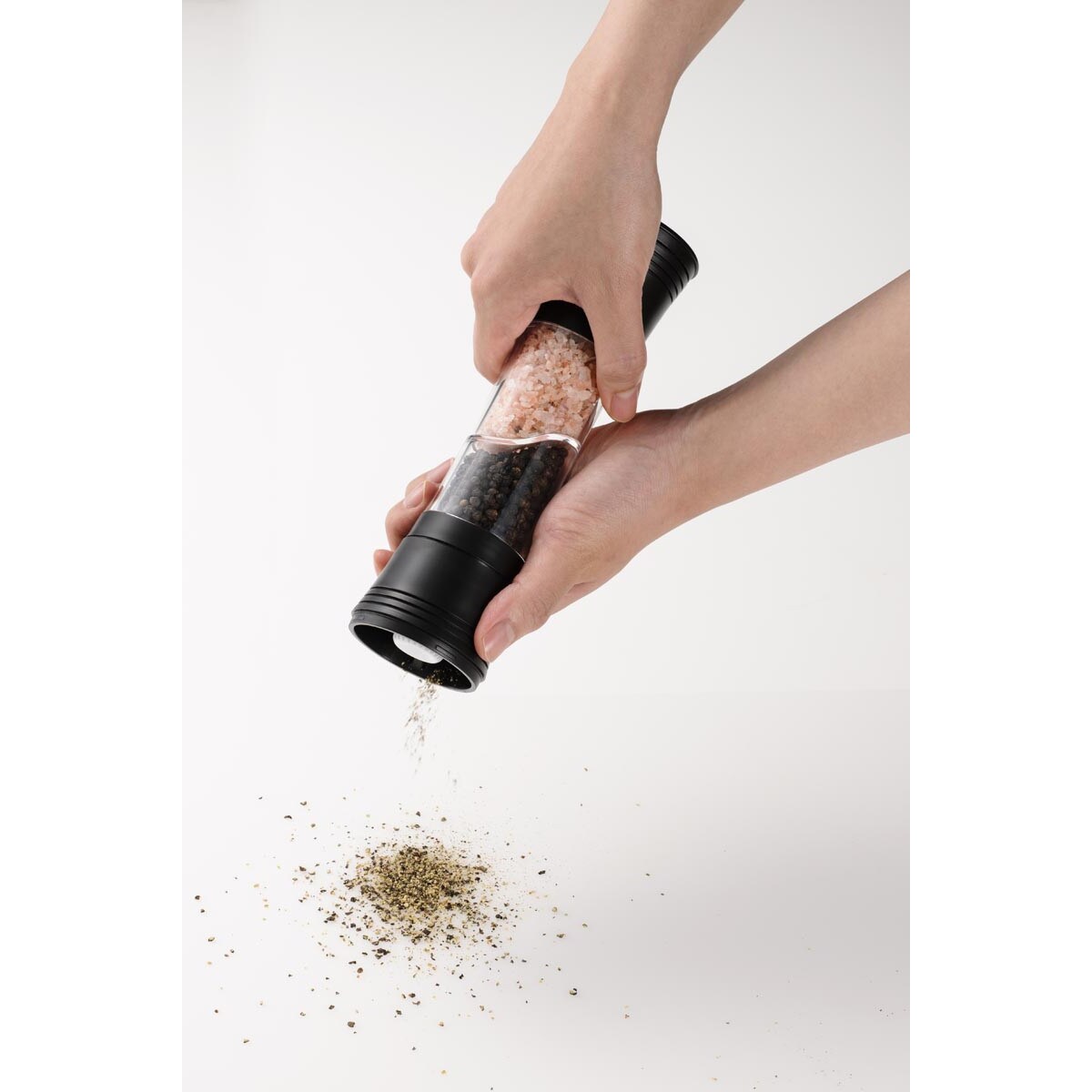 Podwójny młynek do ziół i przypraw czarny, 20 x 6 cm, Kyocera