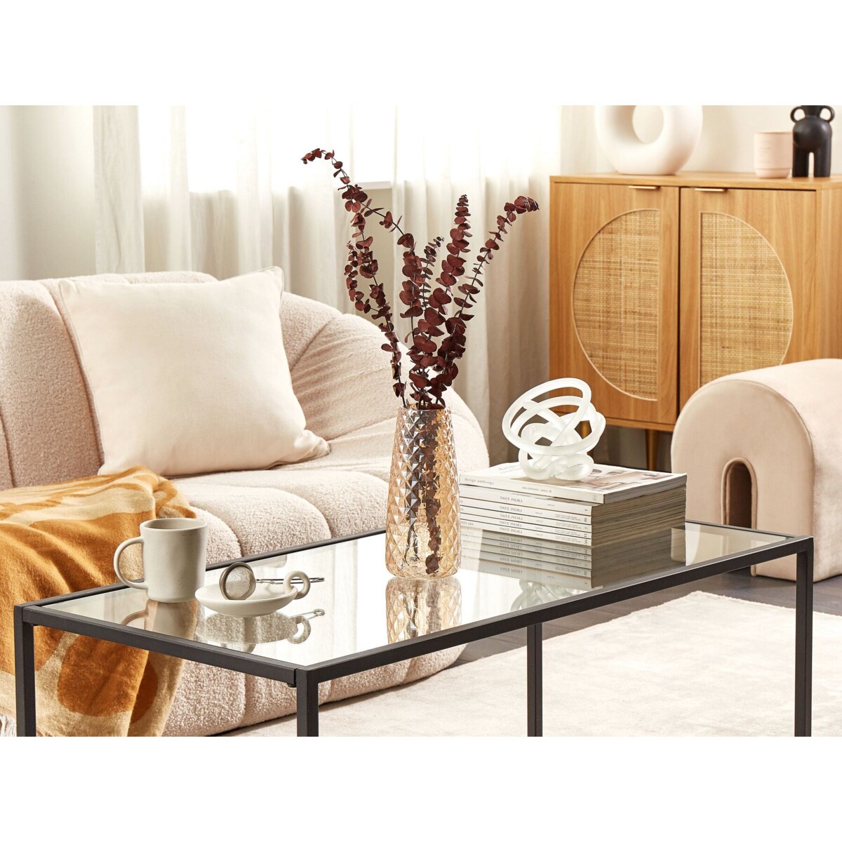 Wazon na kwiaty szklany 23 cm pomarańczowy PACHEIA