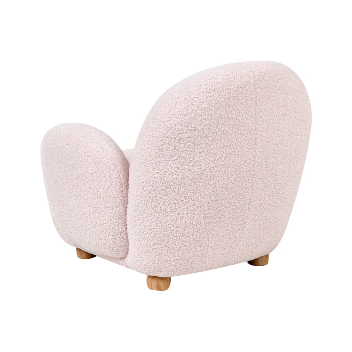 Fotel dziecięcy boucle pastelowy róż HEM